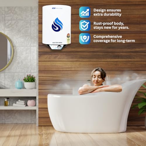 Image of Aulten 15L 2000W Storage Water Heater (Geyser) with Glassline Tank, Copper Heating Element, 8 Bar Pressure and Triple Safety Shield