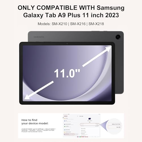 Image of Backlit Keyboard Case for Samsung Galaxy Tab A9 Plus 11 Inch 2023, Detachable Keyboard for Galaxy A9+ Plus with Pen Holder, Backlight Keypad Cover for Samsung Tab 11'' SM-X210 /X216 /X218, Lavender
