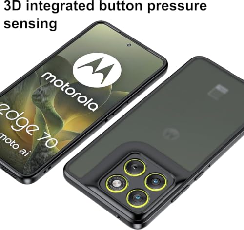 Image of Matte PC TPU Back Cover Case for Motorola Moto Edge 70 Pro Plus 5G, Black | Anti-Fingerprint Finish, Slim Arc Edge Design, Camera Protection, Skin-Friendly Feel, Shock Absorption