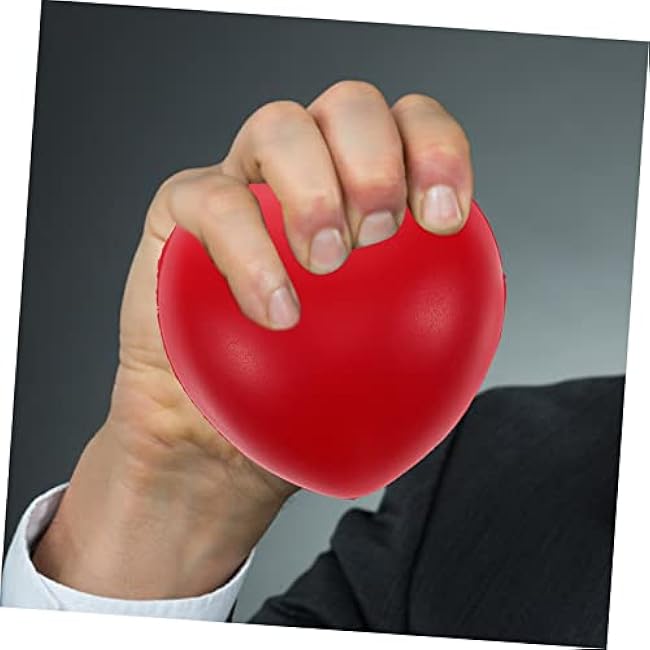 Heart Shaped PU Hand Grip Ball for Finger Strengthening Stress Relief Squeeze Therapy Trainer for Carpal Tunnel Rehabilitation and Hand Fitness