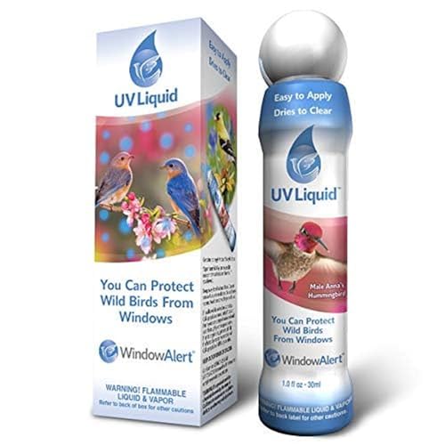 WindowAlert UV Liquid Marker | Anti-Collision Bird Deterrent to Prevent Bird Strikes on Windows and Glass Doors | Protect Wild Birds Around Homes and Buildings