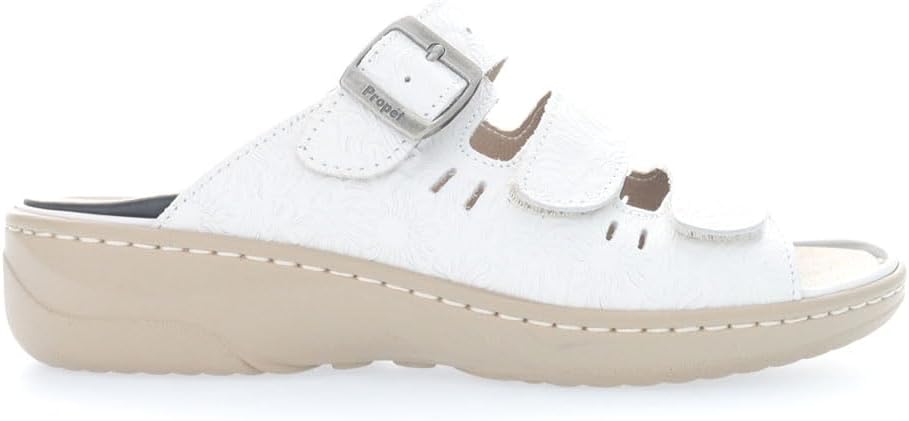 Propet Womens Breezy Walker Slide Casual Sandals Casual Low Heel 1-2" - White White Onyx 7.5 Wide