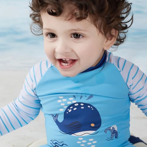 Baby Boys Swimsuit Long Sleeve Bathing Suit Zipper Bathing Suit Rash Guard Infant Beach Boys' Swimwear3