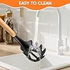 Premium Spaghetti Spoon Pasta Fork, Silicone Pasta Spoon with Teeth and Wood Handle, Non-Scratch Pasta Server for Spaghetti, Noodles, and All Pasta Types MEET GREAT #5