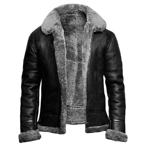 Generisch Herren Dicken Jacke Winterjacke Mit Lammfellfutter Lederjacke Mit Pelz GefüTtert Winter Kunstlederjacke Fleecejacke Wasserdicht Winterjacke Vintage Bomberjacke Warme Fliegerjacke Generisch Herren Dicken Jacke Winterjacke Mit Lammfellfutter Lederjacke Mit Pelz GefüTtert Winter Kunstlederjacke Fleecejacke Wasserdicht Winterjacke Vintage Bomberjacke Warme Fliegerjacke