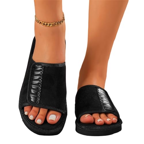 House Slippers for Women Open Toe Indoor Comfortable Washable Casual Slippers Breathable Soft Slip On Slides Sandals for Hotel Home Bedroom Travel Holiday Beach Spa Slipper2