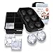 Silicone Ice Cube Tray - Ice Cube Molds - Sphere Round Ice Ball Maker With Lid & Large Square Ice Cube Trays Set of 2 – Nonstick Ice Mold by TYNX