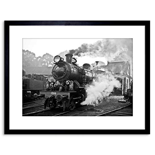 The Art Stop Vintage Photo STEAM Train Black White Engine