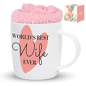 Triple Gifffted Wife Gifts – Worlds Best Wife Ever Coffee Mug and Socks For Women From Husband For Christmas, Gift Idea…
