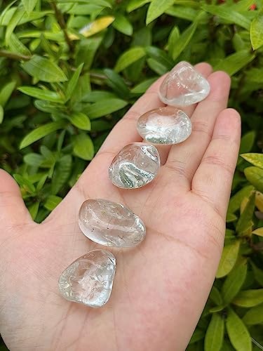 Image of GAF TREASURES 1 /2 LB Clear Quartz Tumbled Stones, Polished Natural Clear Quartz Gemstone, Clear Quartz Healing Crystals (Clear Quartz)