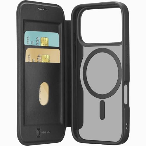 Étui iPhone 17 Pro Max Cellularline Daily Mag noir Magsafe avec fentes cartes rigide