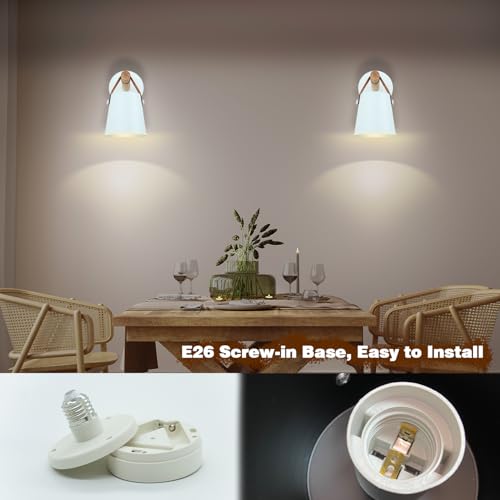 Image of Battery Operated Wall Sconces Set of Two, Dimmable Battery Powered Wall Sconces Lamp, White Cordless Wall sconce with Remote Control, Indoor Wireless Wall Mounted Lamp For Bedroom Living Room