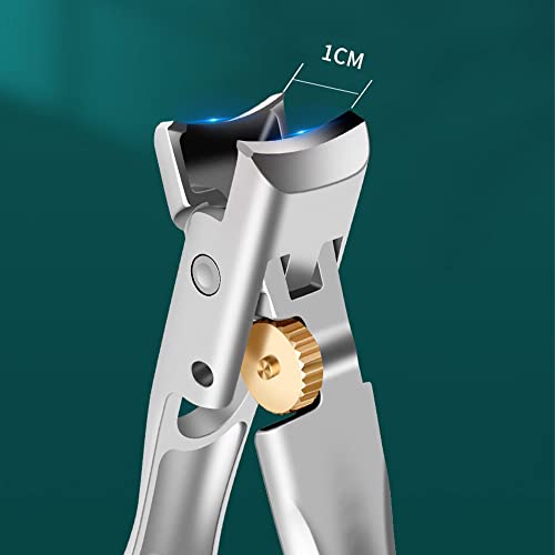 Anthelper Nail Clipper, Super Sharp Molybdenum Vanadium Steel Nail Clippers For Thick Nails, Wide Jaw Opening No Splash Fingernail Cutters Long Handle With Catcher File (Bevel) #TOP2