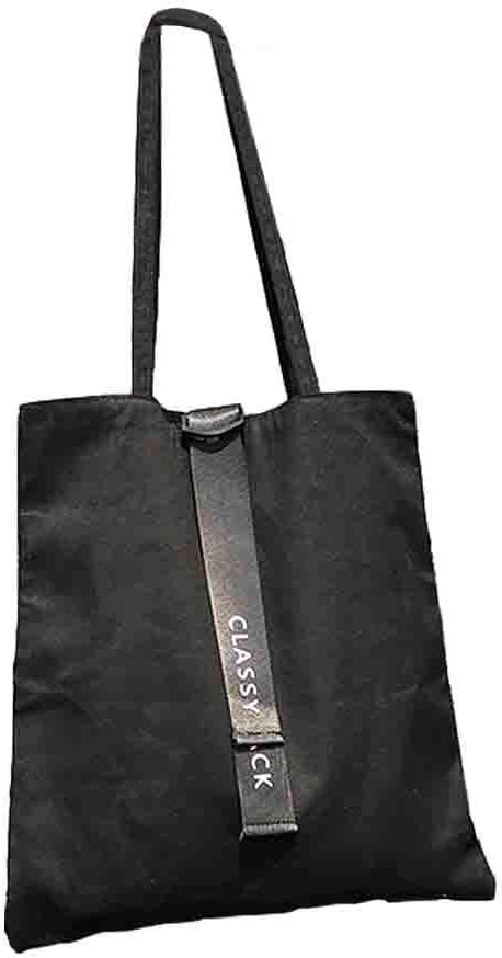 Asaps Canvas Handbag with Fabric Print/Canvas Shoulder Bag/Shoulder Bag/Modern and Characteristic Handbag/Canvas Bag Tote Classy Black