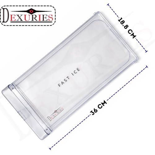 Image of DEXURIES Glossy Crystal Clear Dual Layered Freezer Door ICE Cooling for Whirlpool Direct Cool Single Door Fridge /Refrigerator (Round Lock) Match Size & Shape (Whirlpool Gen-Y Size 36CM X 18.8CM)