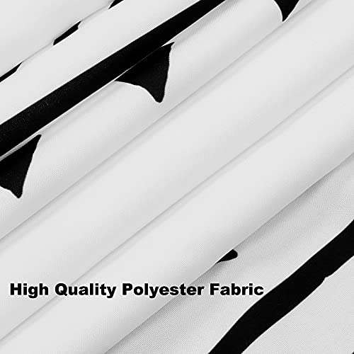 Uphome 72X72 Boho Shower Curtain Black And White Fabric Bathroom Curtains Set With Hooks, Chic Triangle And Geometric Tassel Bath Curtain, Heavy Duty And Waterproof For Modern Hotel Decor #TOP2