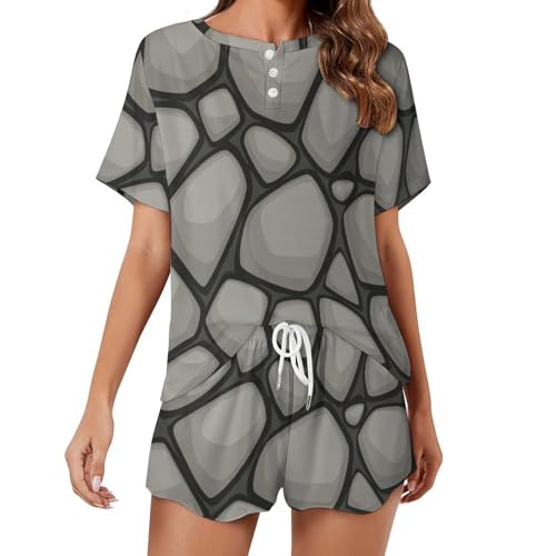 Pyjama pour femme court Pierre Grise idéal pour vos soirées cocooning en été