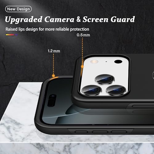 Coque antichoc pour 17Pro 6.3 pouces de qualité militaire noire - 5