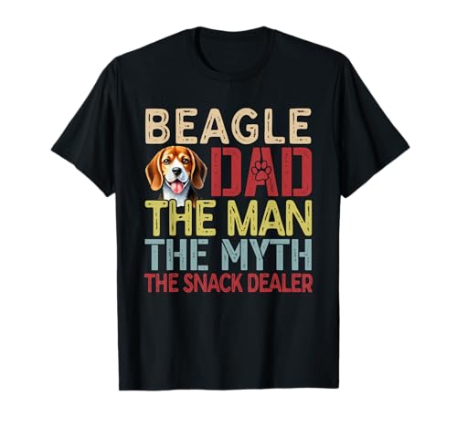 Beagle Man Myth Snack Dealer Divertente amante del proprietario di cani Maglietta