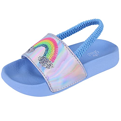 Niño Niña Sandalias Piscina Zapatos Sandalias Unisexo Zapatos Verano Antideslizante Baño Pantuflas (25EU,Azul) Cover