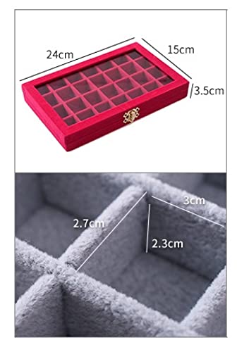 Boîte de rangement d'accessoires d'art d'ongle gris à 28 grilles