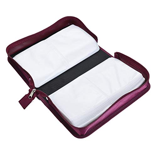 Vicoter CD/DVD Case, 128 Capacity Large CD DVD Case Wallet Holder Storage Organizer Bag for Home Car Travel (Rose) - Thumbnail 2