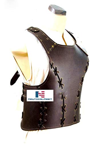 NauticalMart Borge Breastplate - Leather Armor for LARP Brown Body Armor Jacket