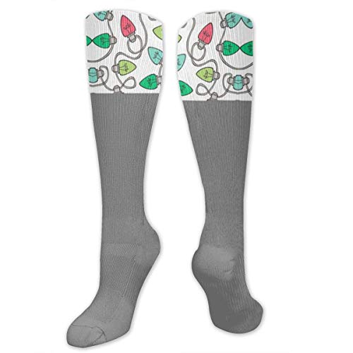 Preisvergleich Produktbild Weihnachten Weihnachten Weihnachtsbeleuchtung Glühbirnen Persönlichkeit Kniestrümpfe Lustige Neuheit Kleidersocke für Frauen & Männer Mädchen Jungen Reiseschule Party Cosplay, Unisex Kniestrümpfe