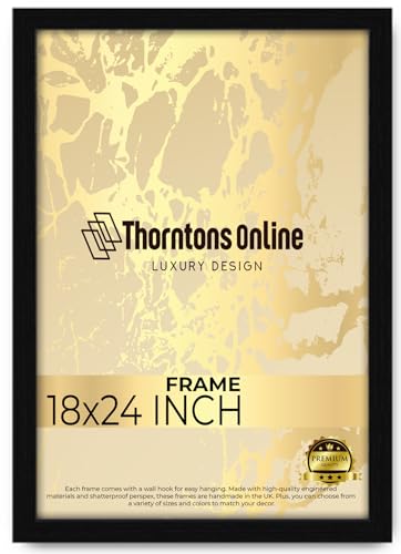 Throntons Large Poster Frame 18x24 Inch Large Picture Frames Shatter-Resistant Perspex Portrait & Landscape Display Frames for Wall Decoration Photos Canvas Paintings Art Gallery (18 x 24'')