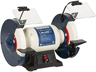 RIKON Professional Power Tools, 80-805, 8†Slow Speed Bench Grinder, Powerful Shop Table Tool, Perfect for Sharpening, With Anti-Vibration Rubber Feet