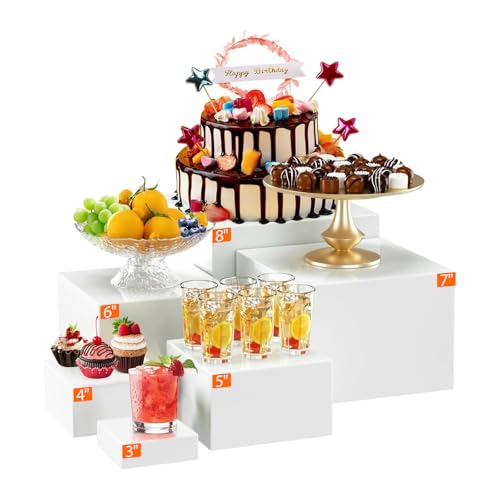 GOURDBRO Presentoir Aperitif Buffet Cube, Lot de 6 Presentoir a Gateau en Acrylique, Presentoir Parfum, Supports de Buffet Mariage pour Traiteur, Dessert,...