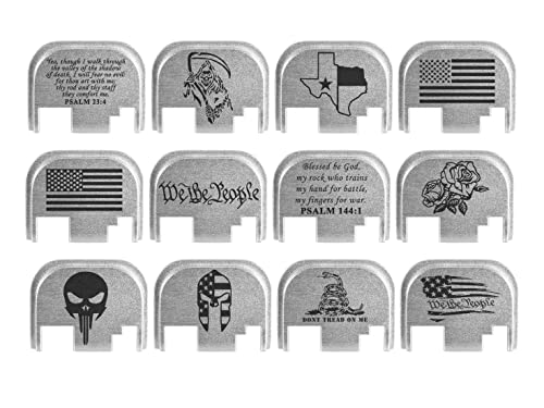 Ndz Performance Rear Slide Cover Plate For Glock Gen 1-4 9Mm .40 S&W .357 Sig 10Mm .45 Gap Laser Engraved Anodized Aluminum In Silver - Live Free Or Die Script #TOP4