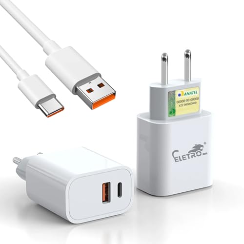 Carregador USB-C de 40W, Porta Dupla USB-C e USB-A, com Cabo USB ...