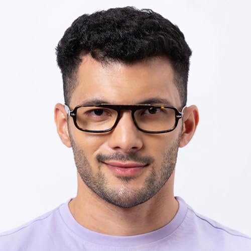 Image of Shisen Fox SAMURAI Versatile Vintage Rectangular Frames for eyeglasses | Stylish eyewear Crafted from Italian Acetate material | 54 MEDIUM Unisex Spectacle Eye frame with Demo lenses