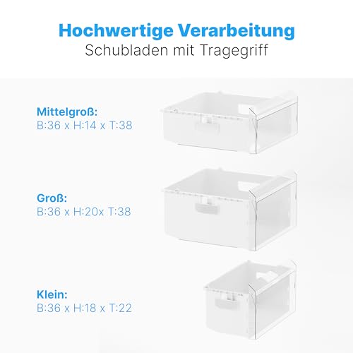 Bomann® Gefrierschrank | 87 L | energieeffizient, leise & klein | ≤ -18 °C, stufenlos regelbar | 3 Schubladen & Eiswürfelschale | 4-Sterne-Gefrierfach, Türanschlag wechselbar | GS 7253 weiß