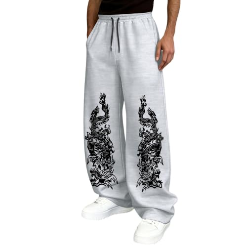 Image of Generisch Effortless Comfortable Men's Casual Trousers for Everyone - Lightweight Chatons Style Trousers for Modern Wardrobe with Casual Cut Stylish Print, Light grey, M