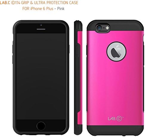 iPhone 6 Plus & 6S Plus Case, LABC Grip & Ultra Protection Non-Slip Slim-Fit Case Premium TPU Non Slip Side Surface with Excellent Grip Ultra Protection Case for iPhone 6 Plus & 6S Plus (Pink)
