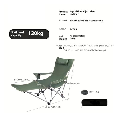 Chaise de camping portable réglable contre le mal de dos - 4