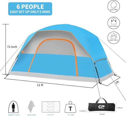 ALI Shipping 3-8 Person Family Camping Tent – All-Season Waterproof Dome Tent with Rainfly, Ventilation, Easy Setup for Hiking, Picnic & Outdoor Adventures - Image 3