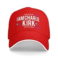 I Am Charlie Kirk Hat Rest in Peace Trucker Sandwich Cap Red