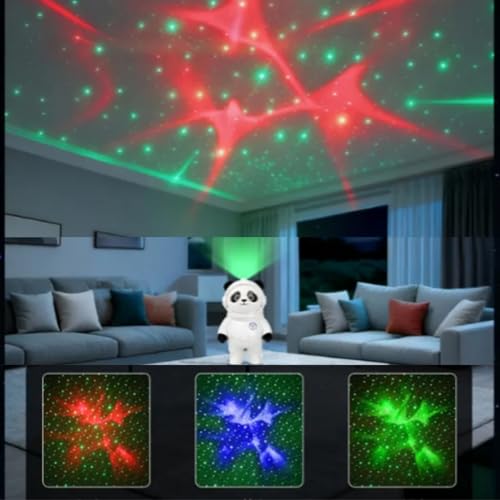 Image of One94Store Space Panda Star Projector Lamp with Bluetooth Speaker | Galaxy Night Light for Bedroom | Laser + LED Dual Light | Touch Control | USB Powered | Kids Night Lamp for Home Decor & Gifting