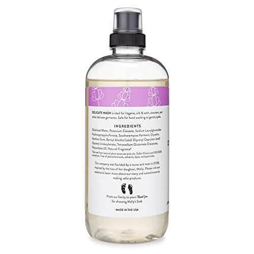 Molly's Suds Delicate Wash Liquid Laundry Soap | Clean, Simple Ingredients | Gently Removes Stains and Deodorizes | Lavender Scented, 16 fl oz