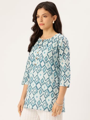 Image of feranoid Printed Top with Round Neck & 3 /4 Sleeves (S-XXL)