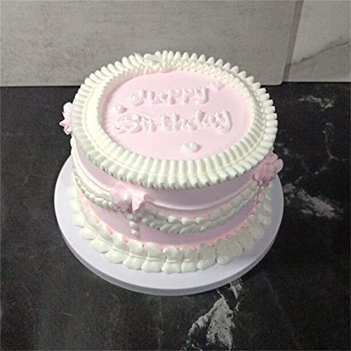 tonntyann 誕生日ケーキ 記念日ケーキ 食品 サンプル 直径20cm 詰め合わせ お菓子 おかし 食品模型 ディスプレイ用 模型 フェイク 本物そっくり リアル 見本 食玩 セット 展示 販促 グッズ ままごと お店屋さん 撮影道具 (ピンク)