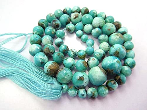 LKBEADS 100% prawdziwe śpiące piękne naturalne Arizona turkusowe fasetowane okrągłe koraliki Wa-23 okrągłe koraliki, koraliki z kamieni szlachetnych, okrągłe koraliki, koraliki do biżuterii, sznurek 33 cm 0,40-0,50 mm