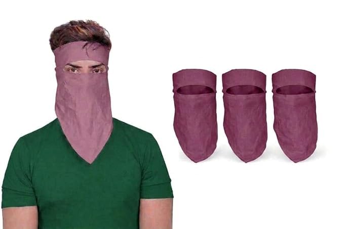 (3 PCS Men, Women and kids Cotton Reusable, washable Face Mask Ideal For Scooter And Bike Rider Protect From Pollution And Sun protection (DUTCH PURPLE)-image-28