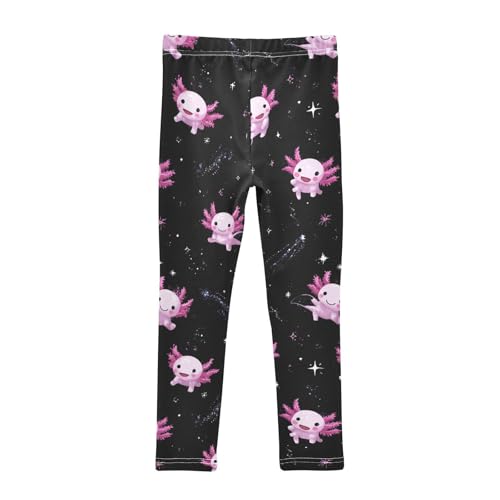 Boccsty Axolotls Shooting Star Girls Leggings Kids Yoga Pants Dance Active Tights 4T2