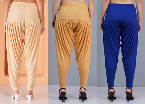 Image of Buy That Trendz Patiala Pant Combo Pants for Womens Pack of 3 Viscose Patiyala Salwar Bottoms
