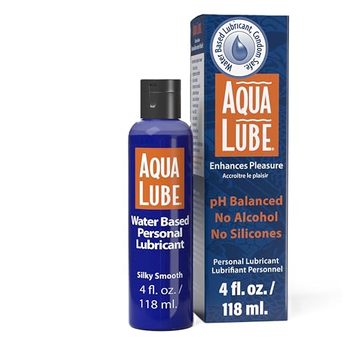 Aqua Lube Personal Lubricant 4 Fl Oz - 100% Water Based Non-Sticky Formula, Toy Friendly, Gentle, Long-Lasting, PH Balanced, for Men and Women