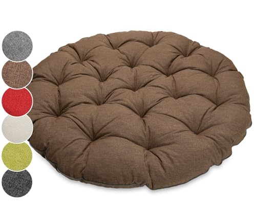 Sunnypillow Coussin pour Fauteuil Papasan - Rond diamètre 120 cm épaisseur 15 cm - Résistant aux UV, imperméable, extérieur/intérieur - Coussin de Sol...